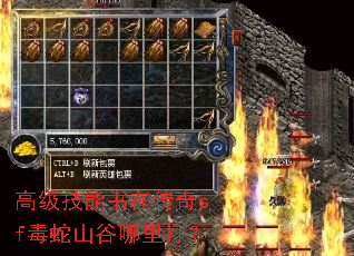 高级技能书在传奇sf毒蛇山谷哪里打? 高级技能书在传奇sf毒蛇山谷哪里打?