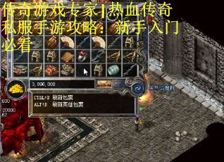 传奇游戏专家|热血传奇私服手游攻略：新手入门必看