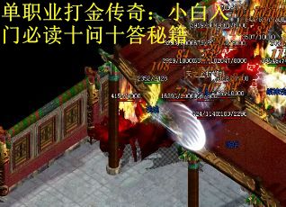 单职业打金传奇：小白入门必读十问十答秘籍