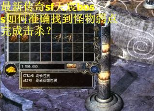 最新传奇sf天宸boss如何准确找到怪物弱点完成击杀？